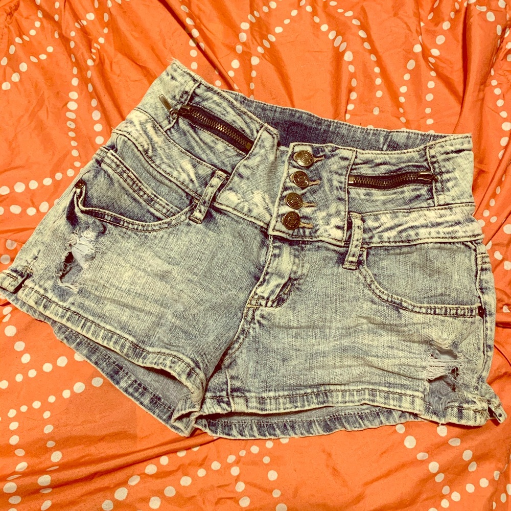High waist jean shorts